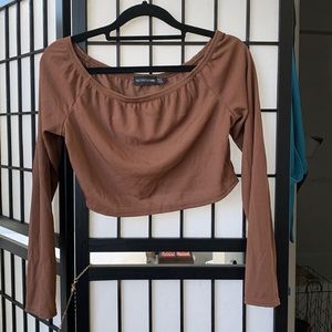 Brown crop top
